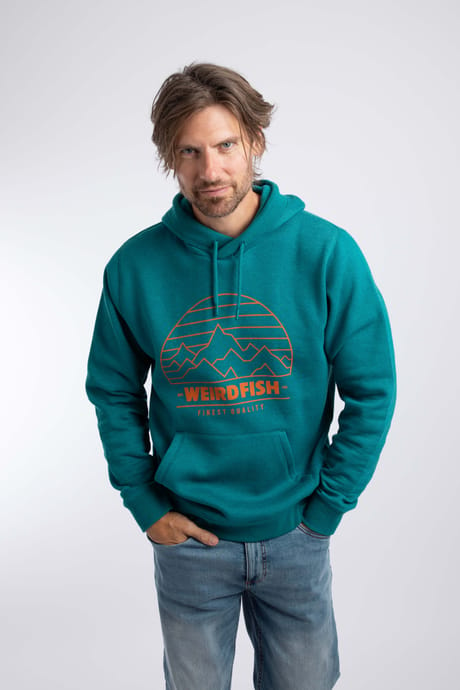 Weird Fish Wills Front Print Graphic Hoodie 204352 DPTEA - Deep Teal
