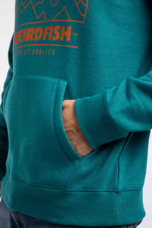 Weird Fish Wills Front Print Graphic Hoodie 204352 DPTEA - Deep Teal
