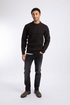 Weird Fish Alford Chunky Two-Tone Cable Knit Crew Neck Jumper 204354 HTCH - Hot Chocolate