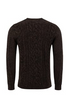 Weird Fish Alford Chunky Two-Tone Cable Knit Crew Neck Jumper 204354 HTCH - Hot Chocolate