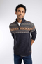 Weird Fish Larner 1/4 Zip Wool Blend Fair Isle Jumper 204355 MIDN - Midnight