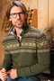 Weird Fish Larner 1/4 Zip Wool Blend Fair Isle Jumper 204355 WINGR - Winter Green