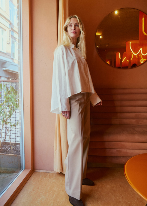 Freequent FQISADORA High-Waisted Wide-Leg Tailored Pants 205042 ST - Simply Taupe