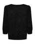 Freequent FQGLITTA Shimmer Metallic 3/4 Sleeve Pleated Jumper 205244 BK - Black