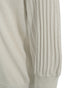 Freequent FQGLITTA Shimmer Metallic 3/4 Sleeve Pleated Jumper 205244MB - Moonbeam Beige