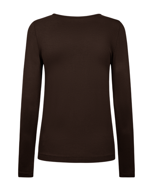 Freequent FQLIANA Long-Sleeve Jersey Top 205298 Mole Brown