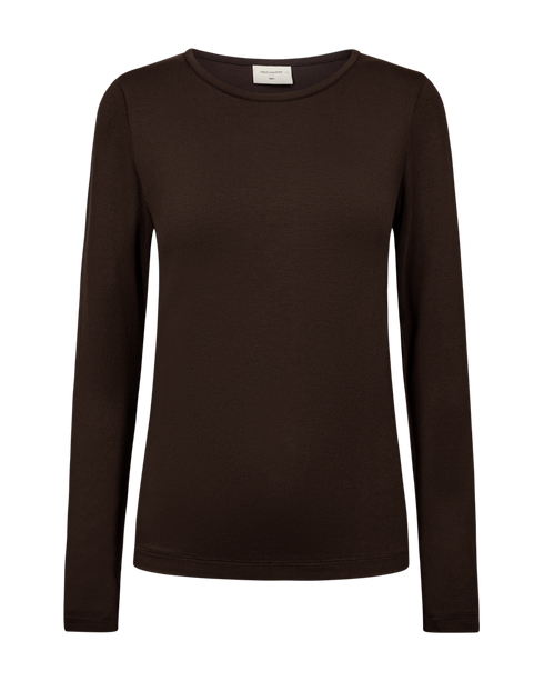 Freequent FQLIANA Long-Sleeve Jersey Top 205298 Mole Brown