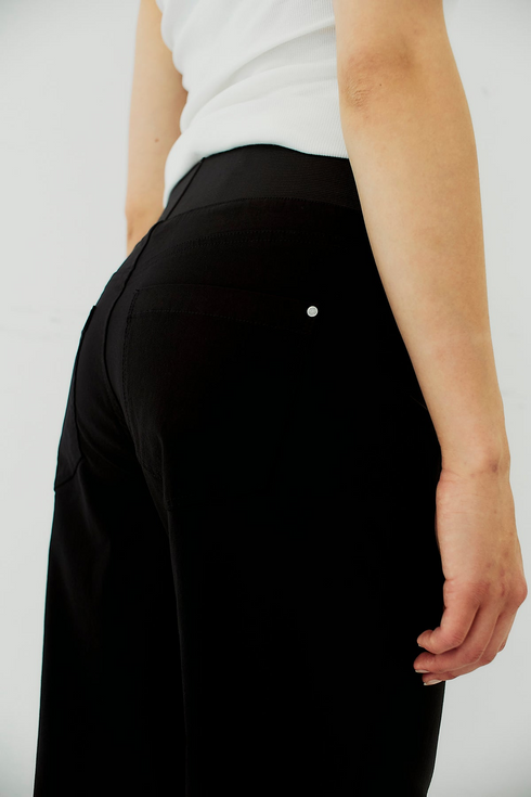 Freequent FQSHANTAL Power Stretch Wide Leg Pants 205439 BLK - Black
