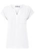 Fransa FRZawov Blouse Antique White Short Sleeve V-Notch Neck 20603737