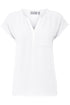 Fransa FRZawov Blouse Antique White Short Sleeve V-Notch Neck 20603737