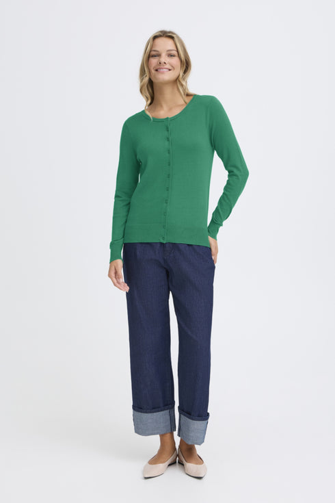 Fransa FRZubasic Soft-Touch Slim Fit Cardigan – Bosphorus Green – 20604187