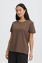 Fransa Womens Zashoulder Short Sleeve T-Shirt 20605388 - Rain Drum Brown