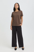 Fransa Womens Zashoulder Short Sleeve T-Shirt 20605388 - Rain Drum Brown