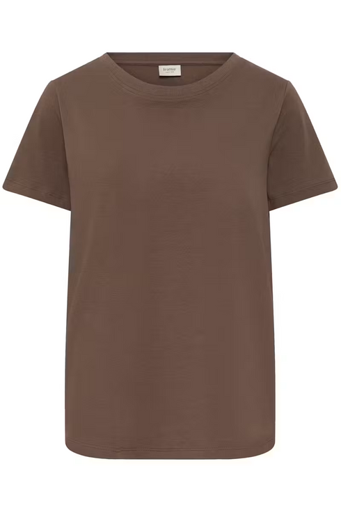 Fransa Womens Zashoulder Short Sleeve T-Shirt 20605388 - Rain Drum Brown