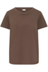 Fransa Womens Zashoulder Short Sleeve T-Shirt 20605388 - Rain Drum Brown