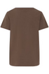 Fransa Womens Zashoulder Short Sleeve T-Shirt 20605388 - Rain Drum Brown