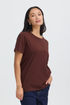 Fransa Womens Zashoulder Short Sleeve T-Shirt 20605388 - Rum Raisin / Red