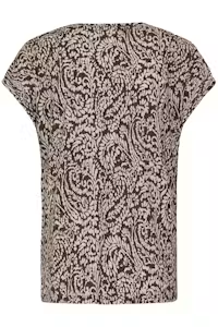 Fransa FRSEEN Printed Short Sleeve T-Shirt 20610634 AB - Aura Bloom Hot Fudge / Brown