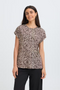 Fransa FRSEEN Printed Short Sleeve T-Shirt 20610634 AB - Aura Bloom Hot Fudge / Brown