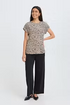 Fransa FRSEEN Printed Short Sleeve T-Shirt 20610634 AB - Aura Bloom Hot Fudge / Brown