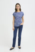 Fransa FRSEEN Floral Jersey T-Shirt – Boho Bloom Navy & Green – 20610634
