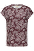 Fransa Womens Seen Floral Print Short Sleeve T-Shirt 20610634 GM - Garden Muse Port Royale