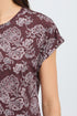 Fransa Womens Seen Floral Print Short Sleeve T-Shirt 20610634 GM - Garden Muse Port Royale