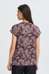 Fransa Womens Seen Floral Print Short Sleeve T-Shirt 20610634 GM - Garden Muse Port Royale