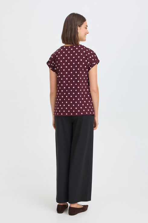 Fransa Womens Seen T-Shirt 20610634 - Port Royale Pink Dotty / Red