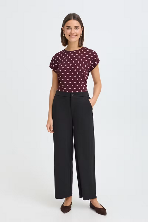 Fransa Womens Seen T-Shirt 20610634 - Port Royale Pink Dotty / Red