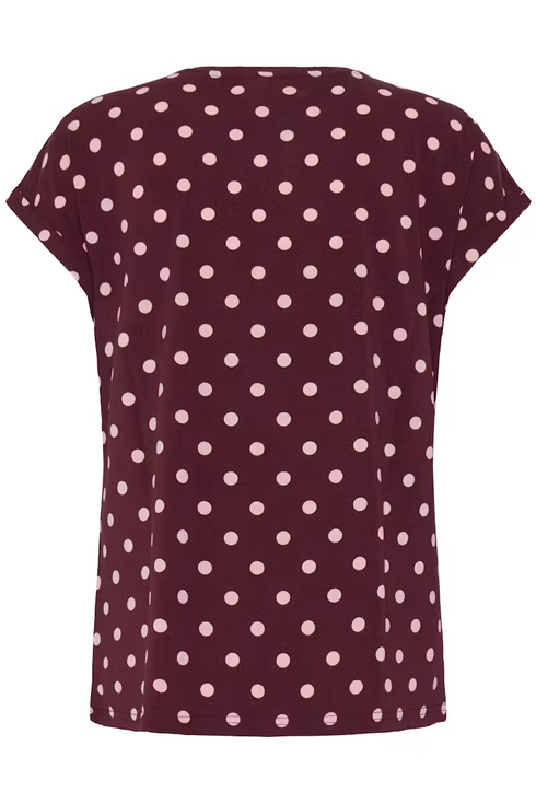 Fransa Womens Seen T-Shirt 20610634 - Port Royale Pink Dotty / Red