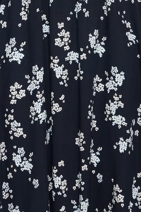 Fransa Womens Lalu V-Neck Midi Dress 20613512 - Scatter Floral Salute Blue