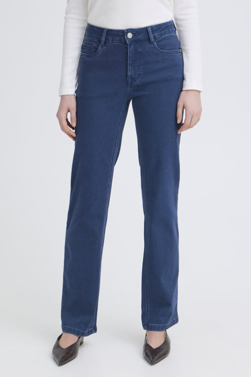 Fransa FRLUXE Mid-Rise Straight Leg Jeans – Mid Blue 30 – 20613554