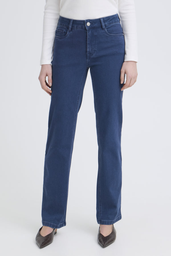 Fransa FRLUXE Mid-Rise Straight Leg Jeans – Mid Blue 30 – 20613554