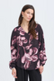 Fransa Ariana Long Sleeve Floral V-Neck Blouse 20614542 HP - Hp Floral Peachskin / Pink