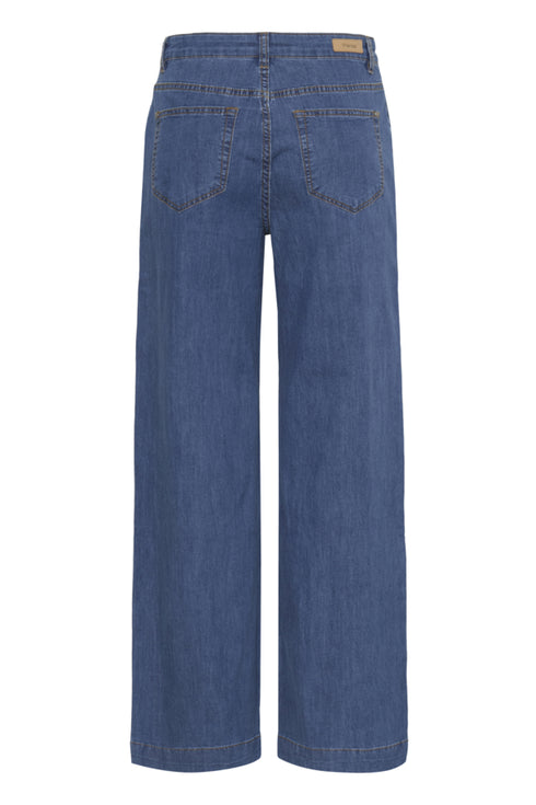 Fransa FRCHICAGO Hanna Mid Blue High Waist Wide Leg Jeans 20614692