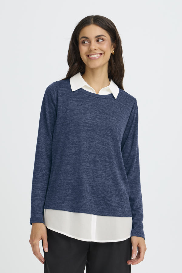 Fransa FREMMIE 2-in-1 Layered Look Pullover – Nightsky Multi – 20615367