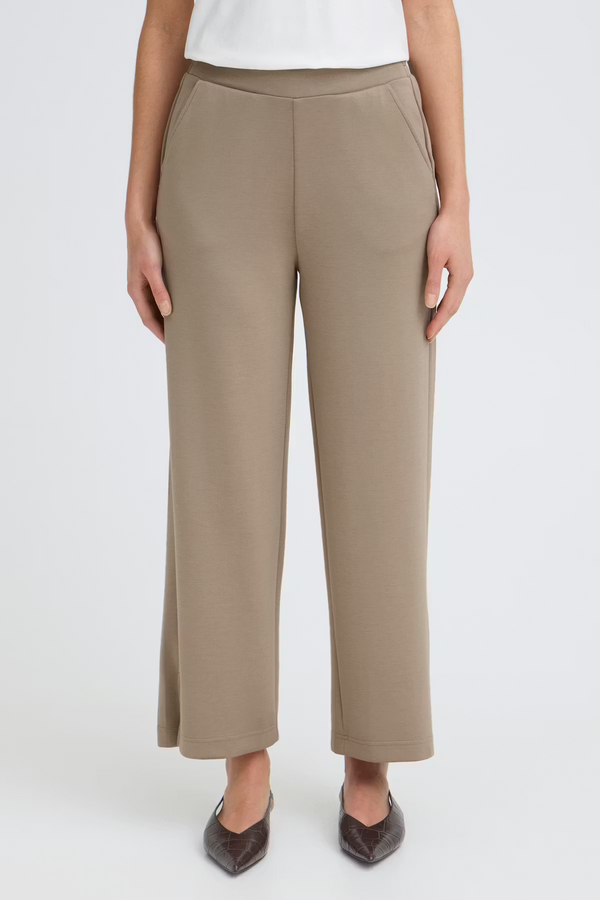 Fransa FRAURORA Wide Leg Trousers Mountain Trail Brown 7/8 Length 20615493