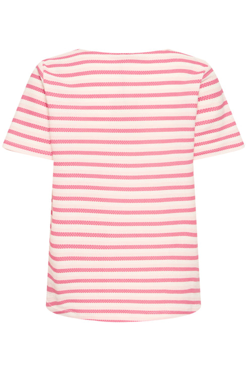 Fransa Womens Lotus Stripe/Pink FRJOSIE Striped T-Shirt 20615550