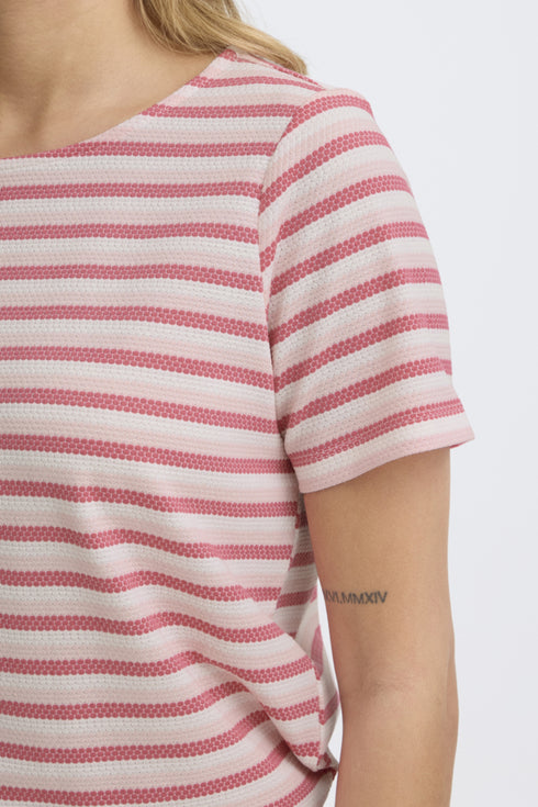 Fransa Womens Lotus Stripe/Pink FRJOSIE Striped T-Shirt 20615550