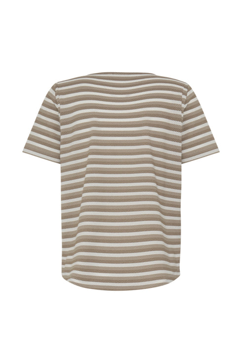 Fransa Womens Mountain Stripe/Brown FRJOSIE Striped T-Shirt 20615550