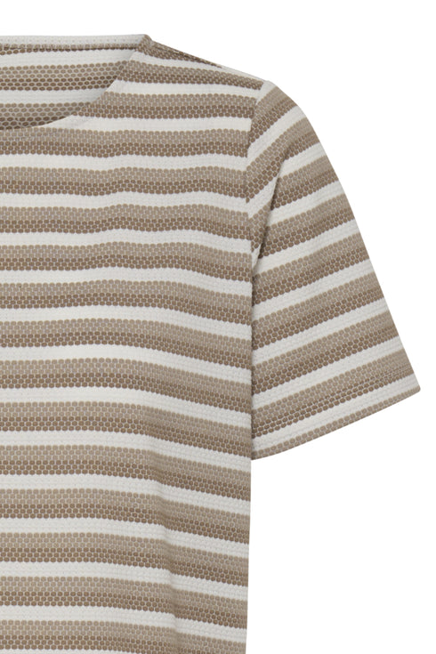Fransa Womens Mountain Stripe/Brown FRJOSIE Striped T-Shirt 20615550
