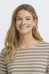 Fransa Womens Mountain Stripe/Brown FRJOSIE Striped T-Shirt 20615550