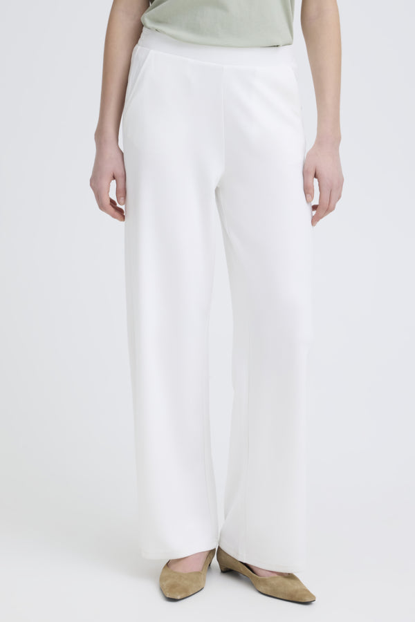 Fransa FRAURORA Soft-Touch Wide Leg Casual Trousers – Whisper White – 20615556