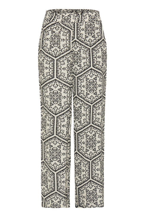 Fransa Womens FROLINE PA 1 Printed Viscose Relaxed Fit Trousers 20614399