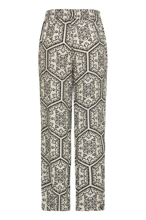 Fransa Womens FROLINE PA 1 Printed Viscose Relaxed Fit Trousers 20614399