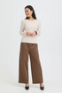 Fransa Womens Clea Long Sleeve T-Shirt 20618125 - Oatmeal Melange