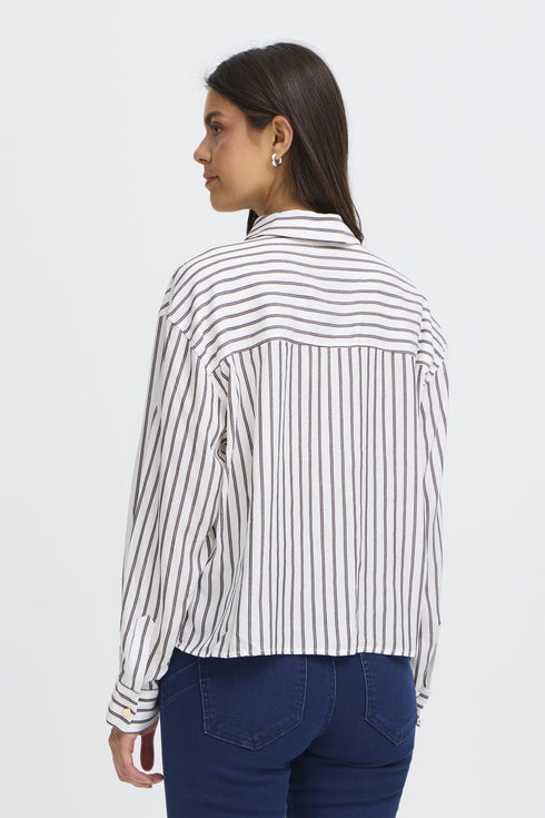 Fransa FRVIOLET Women's Top with Collar and Gold Button Detail 20617097