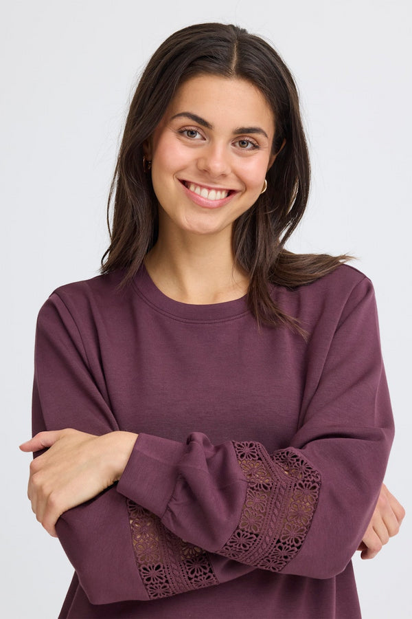 Fransa FRAURORA Lace Cuff Sweatshirt 20617210