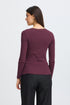 Fransa Womens Hizamond Lettuce Trim Long Sleeve Tee 20617415PORT - Port Royale / Red